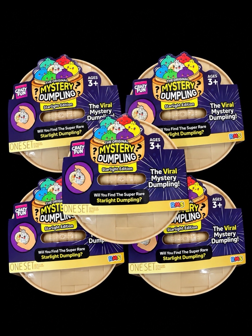 🌟🥟 *BRAND NEW* RMS CRAZY FUN MYSTERY DUMPLING — STARLIGHT EDITION LOT OF 5 🥟🌟